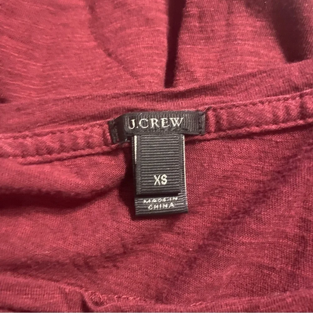 J Crew Burgundy Holiday Joy Short Sleeve T Shirt